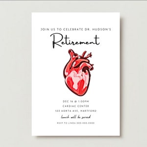 Cœur Cardiaque Cardiologie Cardiologue Chirurgien Chirurgie Transplantation Remise des diplômes Médecin Fête de la retraite Événement Invitation CAD Décor Décoration