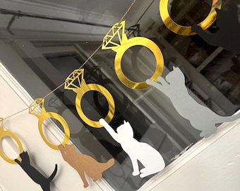 Guirnalda de decoración personalizada para despedida de soltera, despedida de soltera, decoración para fiesta de cumpleaños de gato, último maullido antes del voto, veterinario, felino, animal, novia, boda