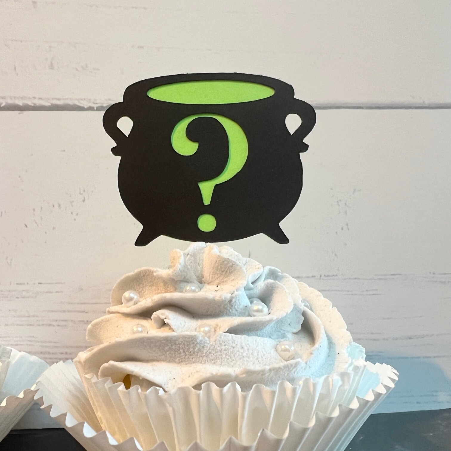 Halloween Witch Baby Shower Cupcake Toppers - 12pcs Cauldron Witch Gender Reveal Party Decorations