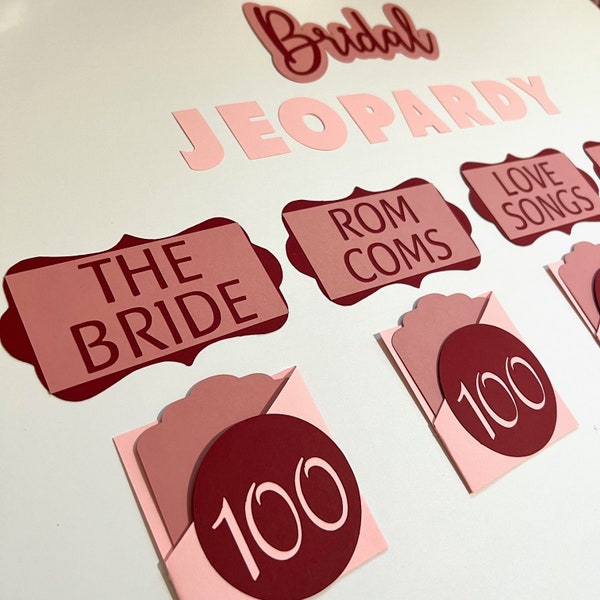 Bridal Baby Birthday Jeopardy Envelope Bridal Shower Game | Bridal Trivia | Bachelorette Wedding Jeopardy | Bridal Decorations