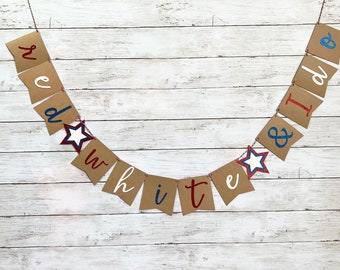 Red, White and I Do Bridal Shower Wedding Garland Banner| 4th of July Patriotic Wedding Banner Decorations | 4th of July Bridal Shower |