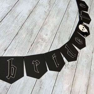 Black Glitter Gothic Halloween Bride to Be Skull Rose Tattoo Banner| Death Do Us Part Wedding Bridal Shower Bachelorette Party Decorations