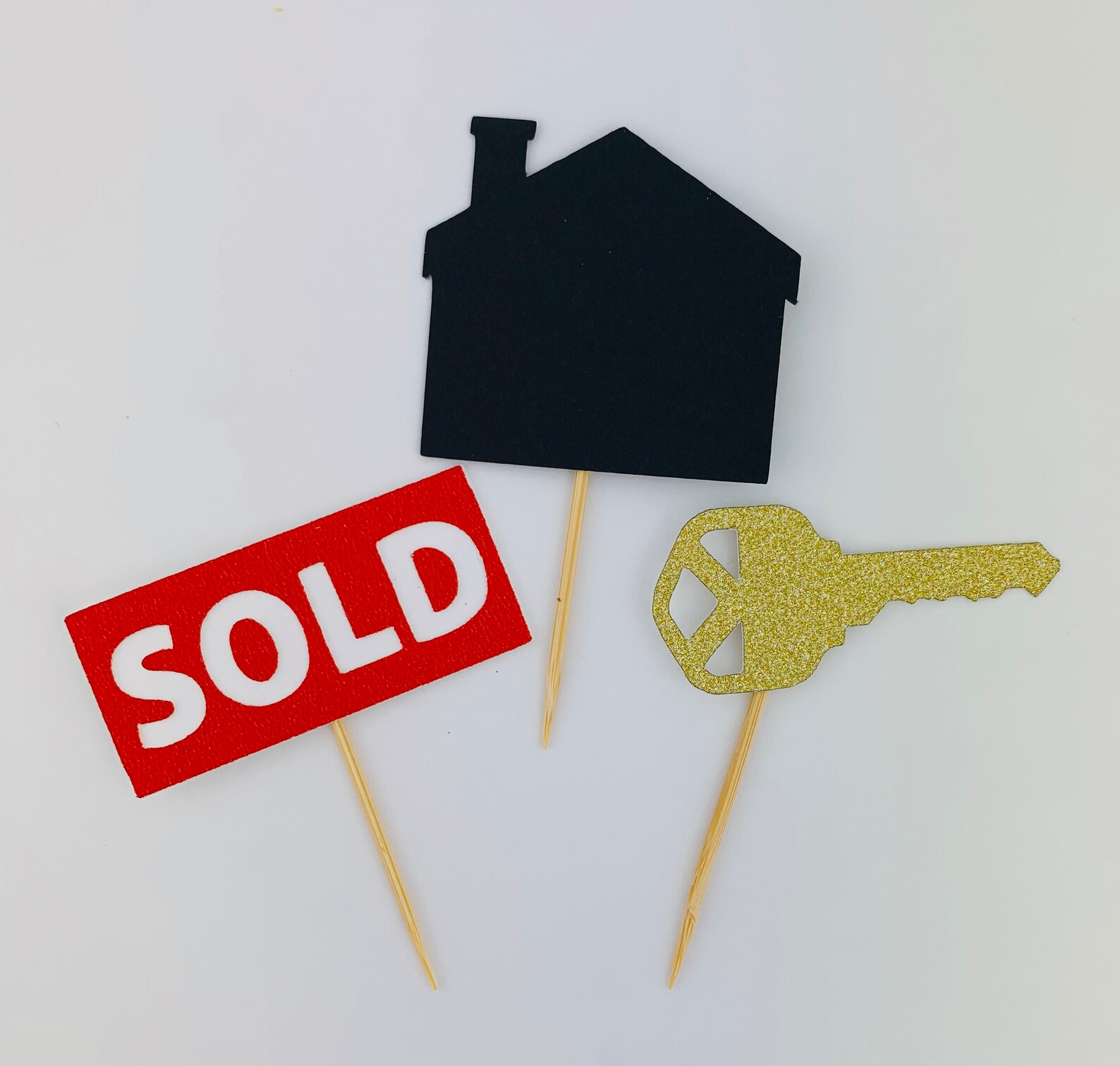 Real Estate Sold Home Cupcake Toppers 12 count Real Estate Etsy