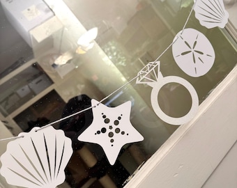 Last Toast on the Coast Ocean Sea Shell Beach Tropical Bride Banner Garland Sign Shower Decor Wedding Bachelorette Party Decorations
