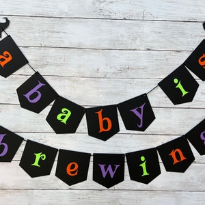 Halloween Baby Shower Gender Reveal Cauldron Witch Baby Brewing Garland Banner Decor Decorations | Boy or Girl | Boo-y or Ghoul