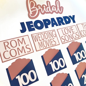 Bridal Baby Birthday Jeopardy Envelope Bridal Shower Game | Bridal Trivia | Bachelorette Wedding Jeopardy | Bridal Decorations