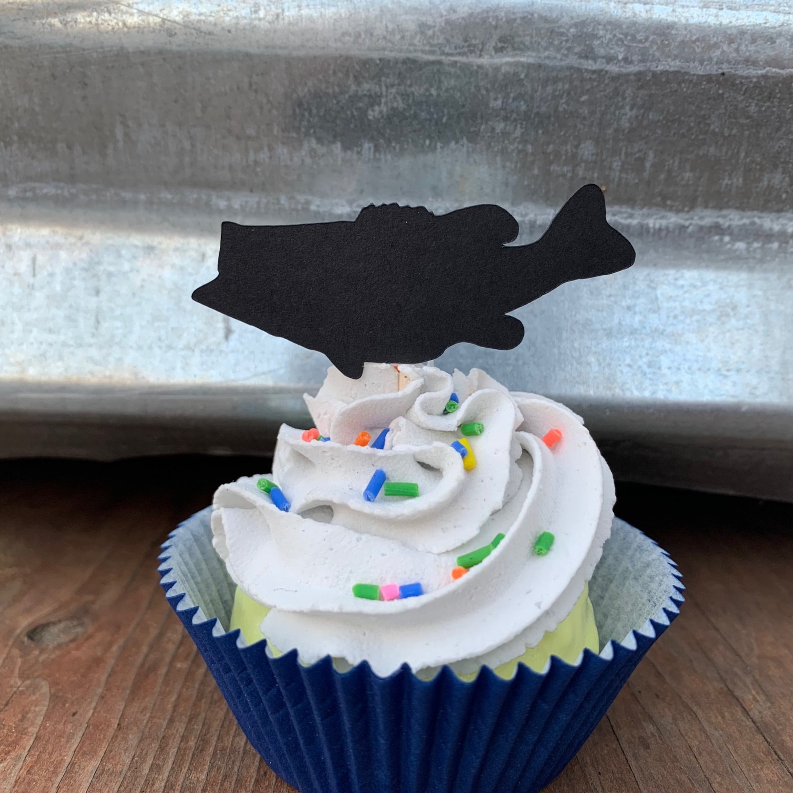 Bass Fishing Hook Lure Cupcake Toppers 12 Count Fisherman