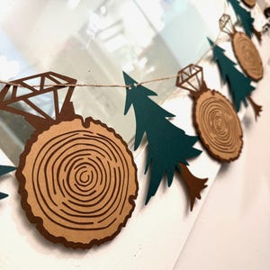 Camp Camping Girls Trip Lake Tahoe Hiking Tree Wood Rustic Ring Bride Bridal Shower Bachelorette Party Wedding Decor Garland Decorations