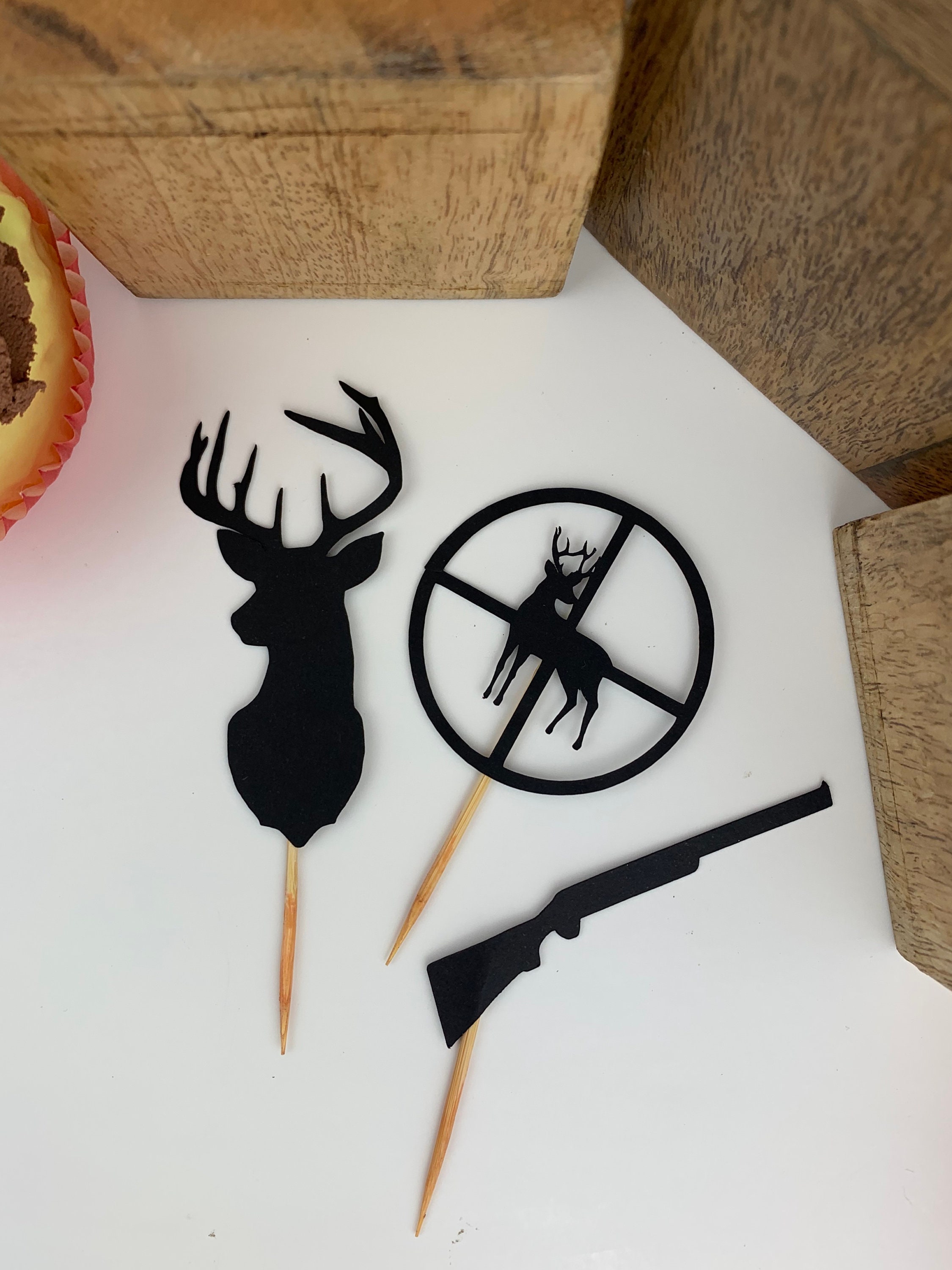 Deer Hunting Birthday cupcake toppers 12 count Camoflauge Etsy