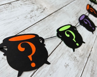 Halloween Baby Shower Gender Reveal Cauldron Witch Baby Brewing Garland Banner Decor Decorations | Boy or Girl | Boo-y or Ghoul