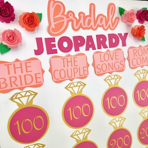 Bridal Jeopardy Choose Your Colors Shower Game Party Games Bride Trivia Bachelorette Wedding Jeopardy Bridal Shower Decoration Decor