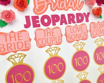 Bridal Jeopardy Choose Your Colors Shower Game Party Games Bride Trivia Bachelorette Wedding Shower Decoration Decor