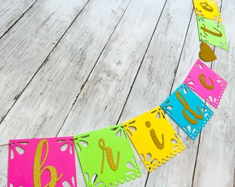 Fiesta Papel Picado Bride to Be Miss to Mrs Banner Bridal Shower Cactus Taco About Love Banner Decorations Nashville Bachelorette