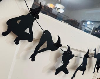 Witch Halloween Bachelorette Bach Party Twerk Cheers Witches Bridal Shower Bachelor Banner Black Garland Wedding Bride Decorations Decor