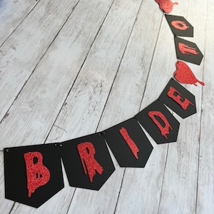 Blood Horror Gothic Halloween Gore Killer Bride Tattoo Murder Banner Death Do Us Part Wedding Bridal Shower Bachelorette Party Decorations