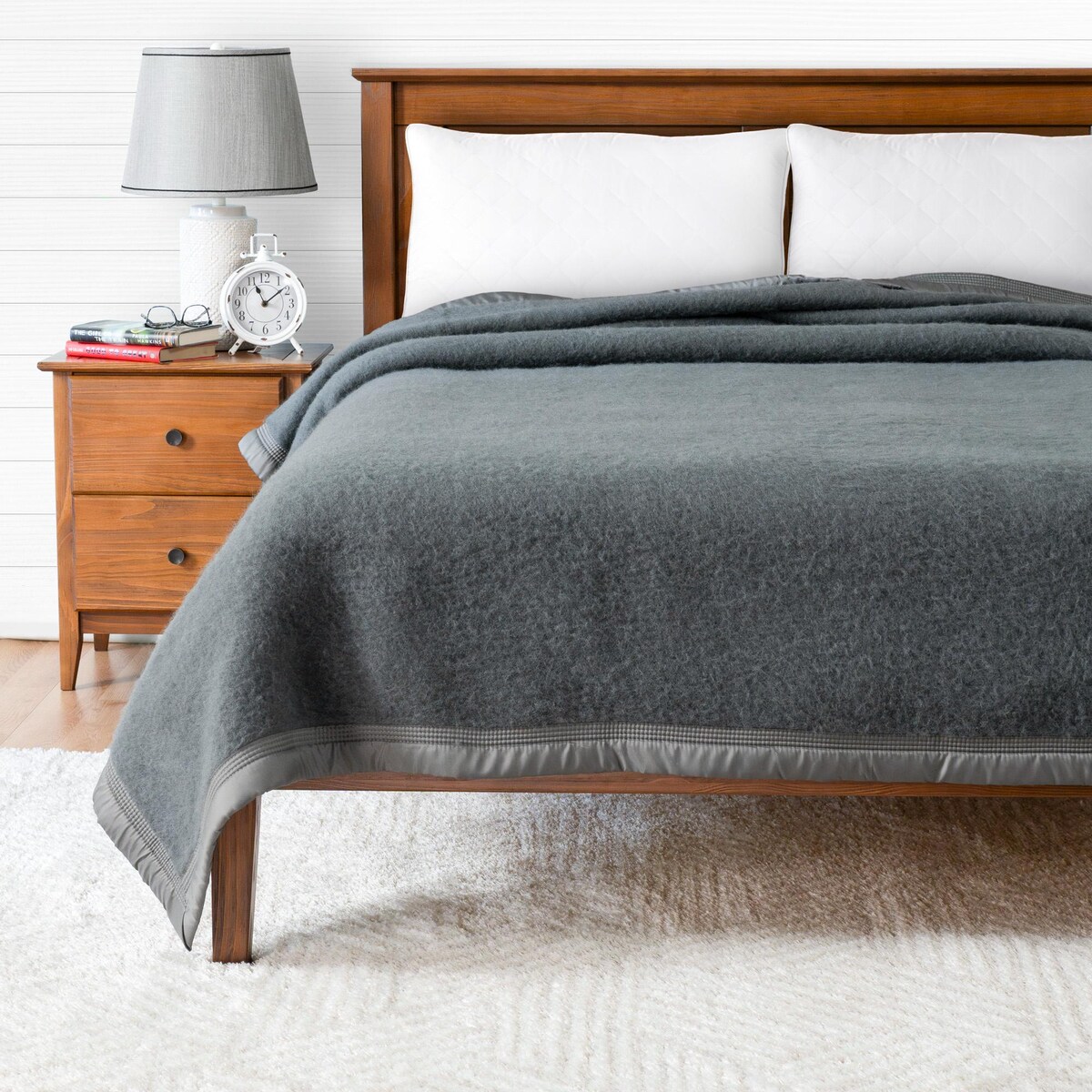 Extreme Heavyweight Oversized Wool Blanket, King Size, Gray