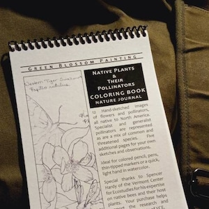 Mini Coloring Book Nature Journal - native plants & pollinators - kids and adults