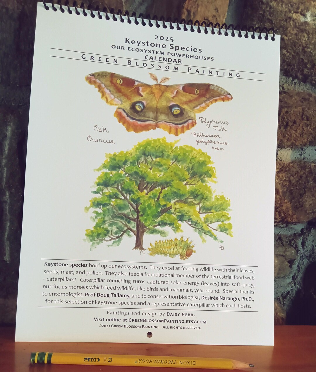 2025 Calendar, Keystone Species Wall Calendar or Monthly Planner Done