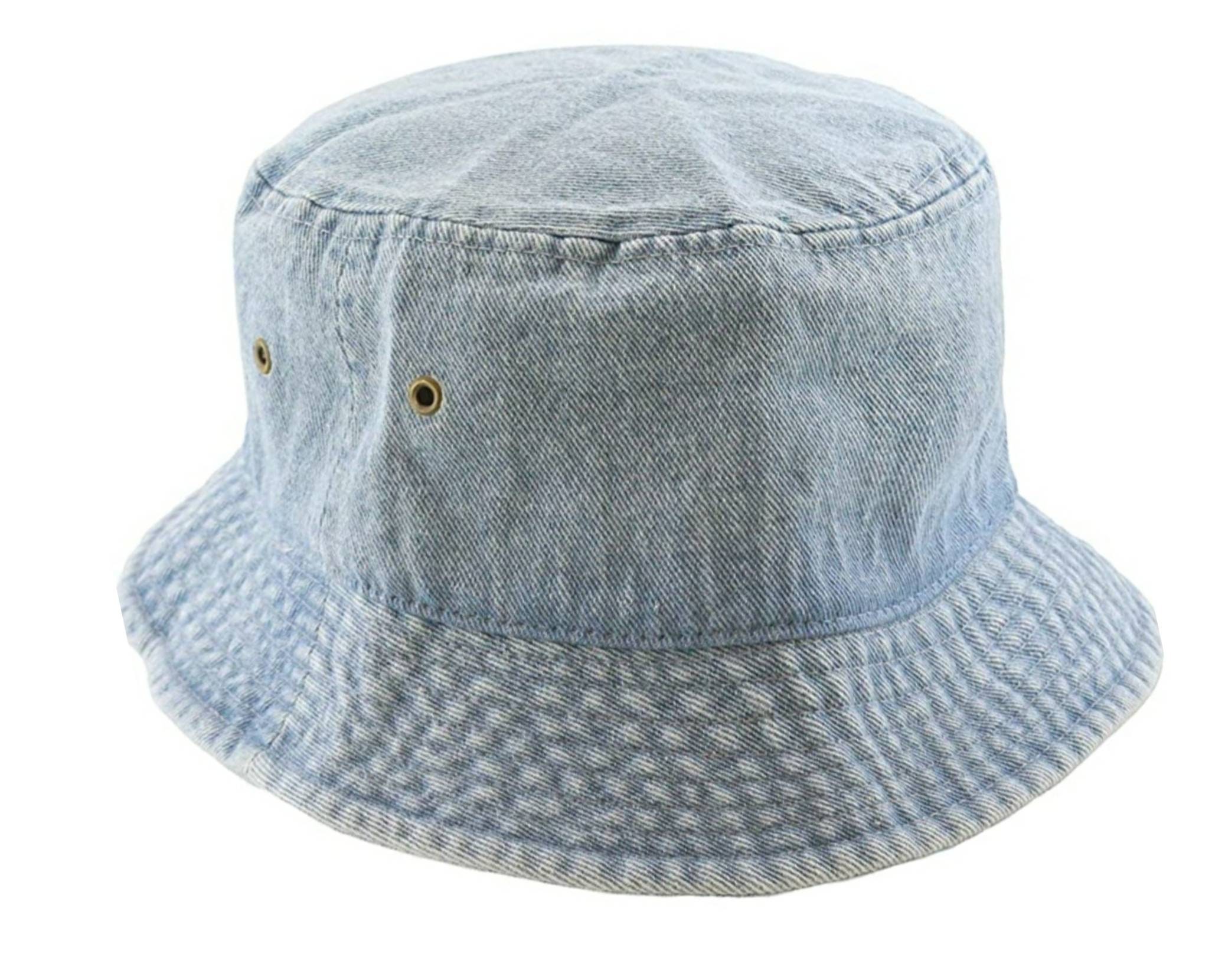 100% Washed Cotton Denim Bucket Hat - Etsy