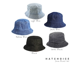 Denim Bucket Hat - 100% Cotton