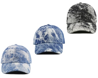 100% Cotton Tie Dye Denim Dad Hat Baseball Cap