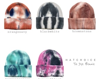 Tie Dye Cuffed Knit Beanie