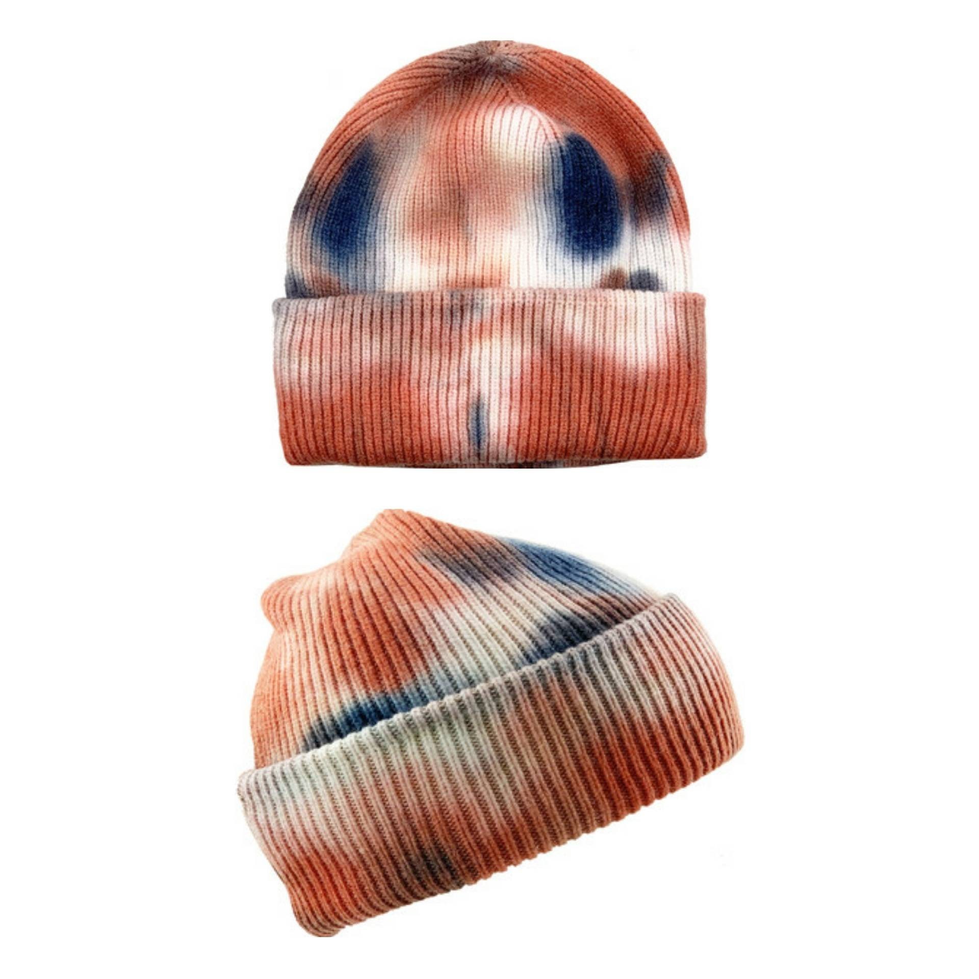 Tie Dye Cuffed Knit Beanie - Etsy