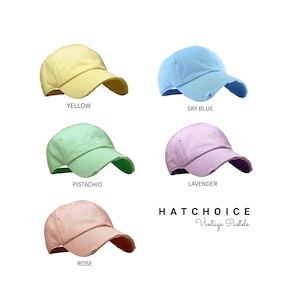 Distressed Cotton Dad Hat Pastel Colors Adjustable Cap