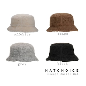 Textured Fleece Bucket Hat - Sherpa - Teddy Bear