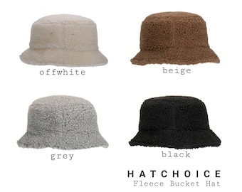 Textured Fleece Bucket Hat - Sherpa - Teddy Bear