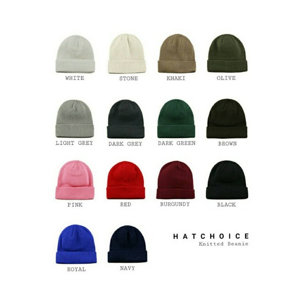 100% Cotton Knitted Hat - Knit Beanie
