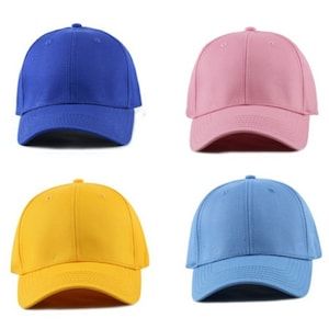 100% Cotton Structured Baseball Cap, Sports Classic, Adjustable