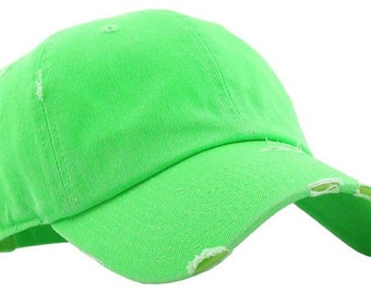 Neon Distressed Neon Dad Hat