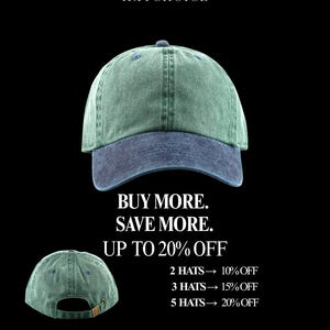 Gorra de béisbol bicolor estilo "dad hat", de algodón lavado, estilo vintage, minimalista y ajustable. Regalo para él o para ella.