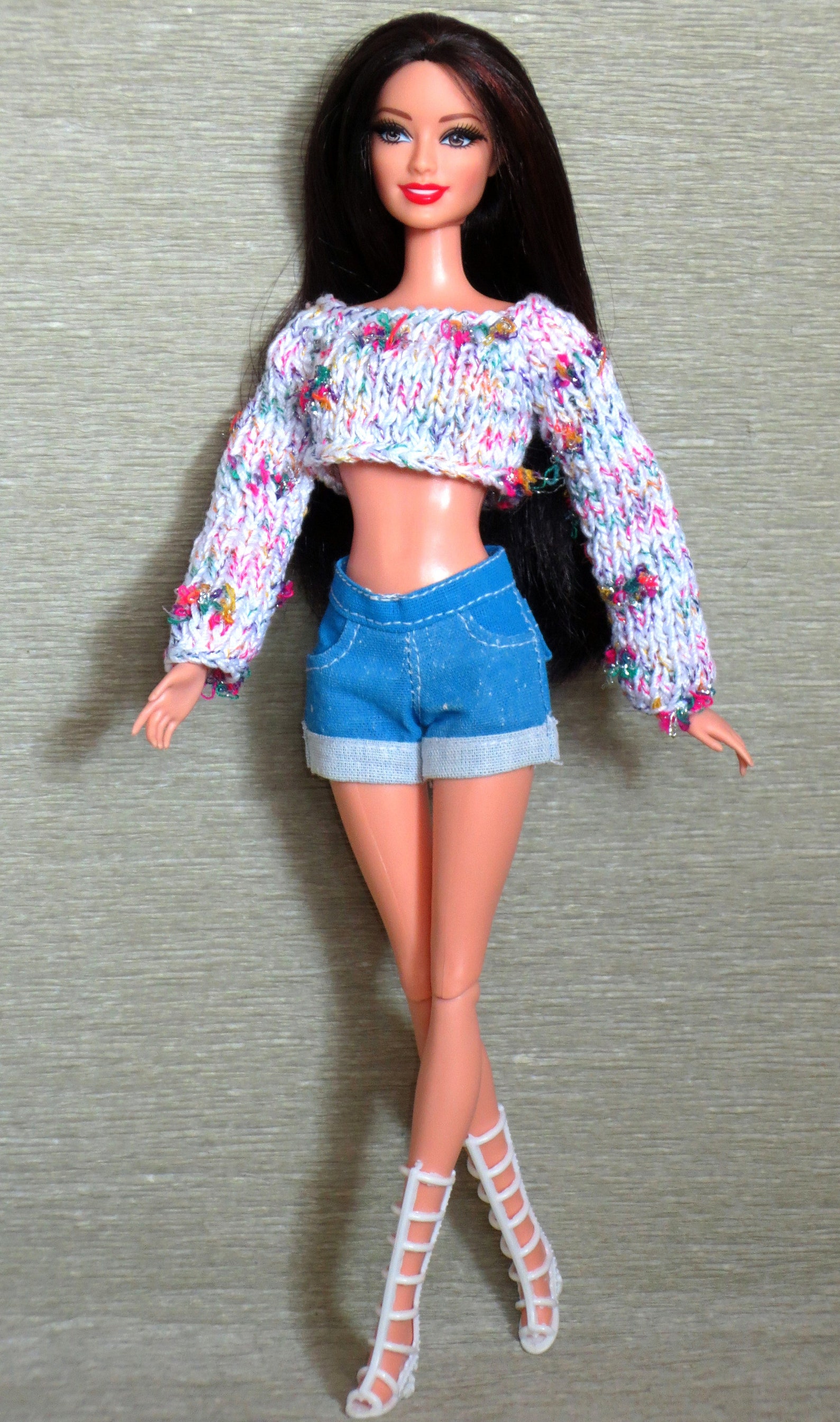 Crop top for Barbie dolls Cropped sweater for Barbie Barbie | Etsy