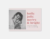 Photo Christmas Card: Holly Jolly Design (Digital Download)