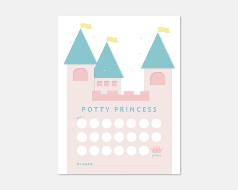 Potty Princess Training Reward Chart for Toddlers - Etsy