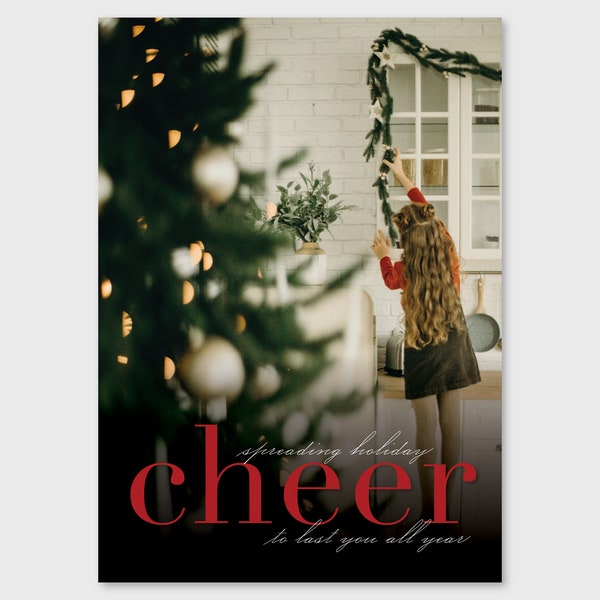 Personalized Photo Christmas Card: Simple Holiday Cheer (Digital File)
