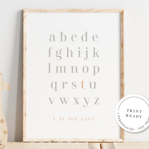 Alphabet Poster Etsy