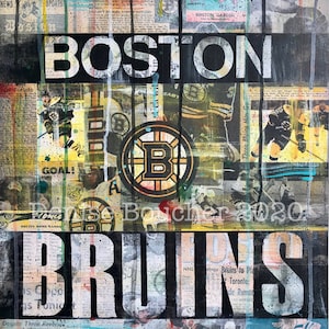 Boston Bruins - Boston Garden | Hockey Art | Sports Gift | Sports Bar Art | Hometown Sports | Collage Art | Bobby Orr | Stanley Cup | Goal
