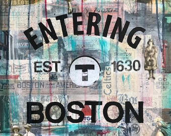 Entering Boston - Art Print | Wicked Nice Boston Sign | Waterfront | Mass | New England | Historic Seaport | Street Sign | New Home | Citgo