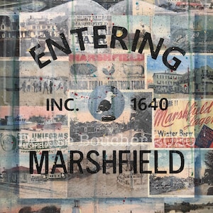 Entering Marshfield - Art | Print Marshfield MA | Marshfield Fair | Beach House Art | Mixed Media Prints | Collage Art | Cape Cod | Beach