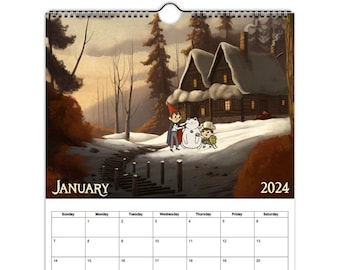 Over The Garden Wall, A4 Wall calendar,  2024 version