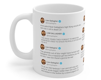 Liam Gallagher&#39;s Greatest Hits | Twitter Edition | 11oz ceramic mug