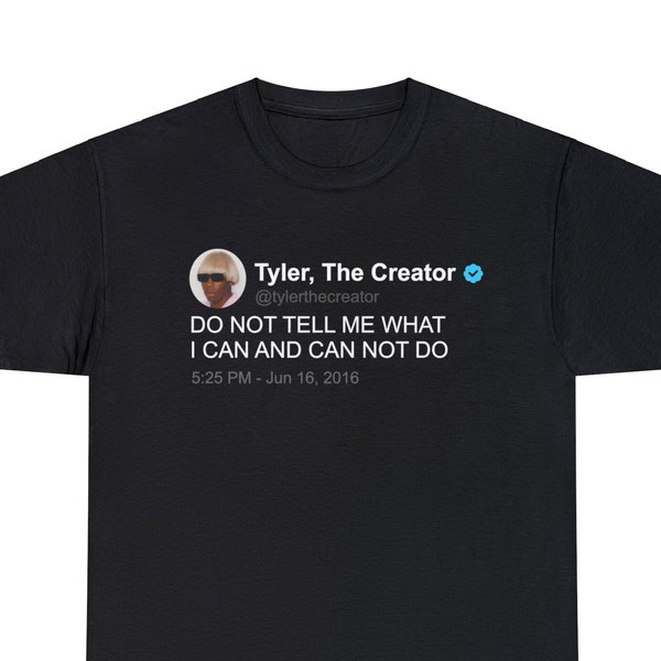 Tyler de schepper T-shirt, Twitter-citaat, zwart