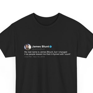 Koszulka James Blunt, cytat z Twittera, czarna