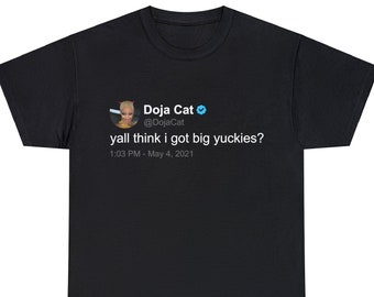 Doja Cat 'yuckies' T Shirt, Twitter quote, Black
