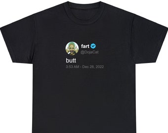 Doja Cat 'butt' T Shirt, Twitter quote, Black