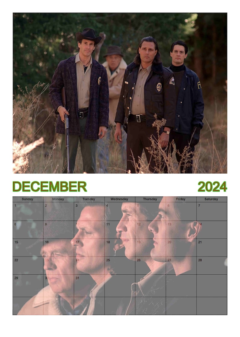 Hunks of Twin Peaks, A4 Wall calendar, 2024 version image 7