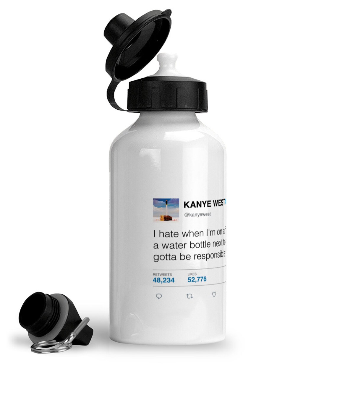 Kanye West Water Bottle Tweet Water Bottle you Read That Etsy UK